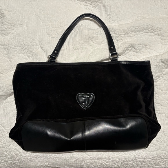 Vintage Juicy Couture Black Velour Tote Bag – Y2K Era - Picture 2 of 6